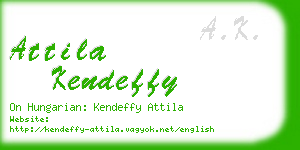 attila kendeffy business card